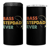 Fishing Bonus Dad 4 in 1 Can Cooler Tumbler Retro Bass Stepdad Ever Fathers Day Fisherman