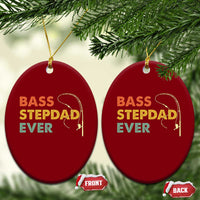 Fishing Bonus Dad Ceramic Ornament Retro Bass Stepdad Ever Fathers Day Fisherman