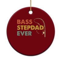 Fishing Bonus Dad Ceramic Ornament Retro Bass Stepdad Ever Fathers Day Fisherman
