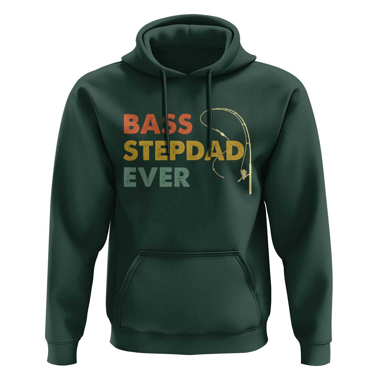 Fishing Bonus Dad Hoodie Retro Bass Stepdad Ever Fathers Day Fisherman