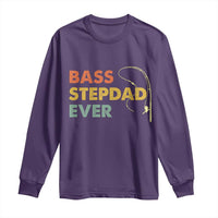 Fishing Bonus Dad Long Sleeve Shirt Retro Bass Stepdad Ever Fathers Day Fisherman