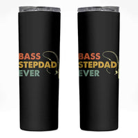 Fishing Bonus Dad Skinny Tumbler Retro Bass Stepdad Ever Fathers Day Fisherman