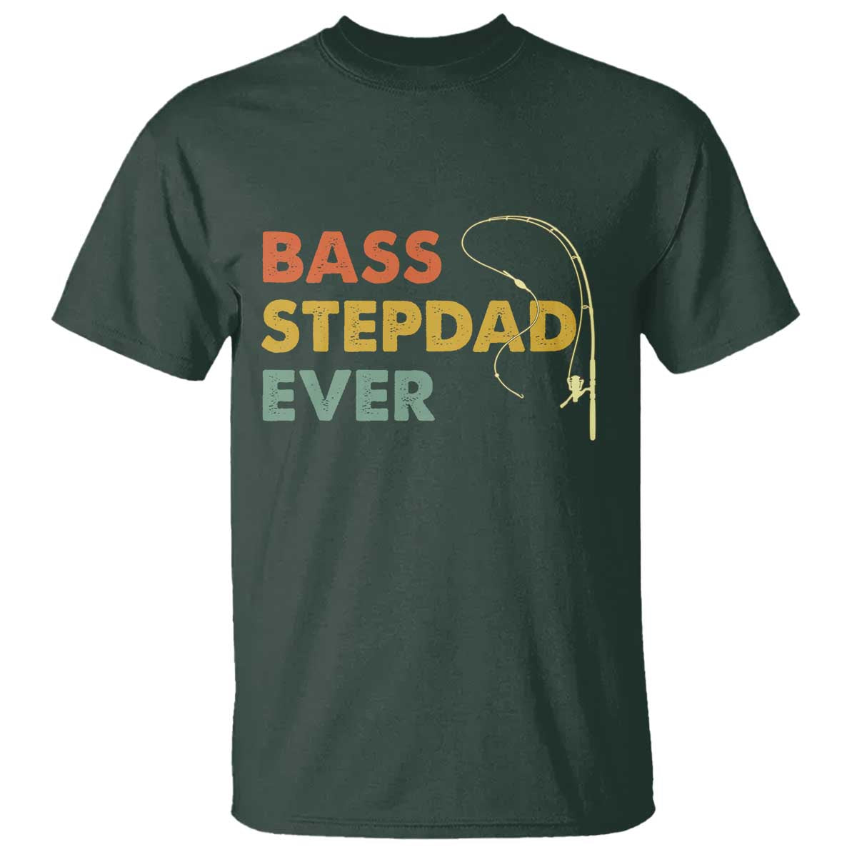 Fishing Bonus Dad T Shirt Retro Bass Stepdad Ever Fathers Day Fisherman