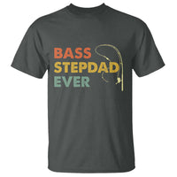 Fishing Bonus Dad T Shirt Retro Bass Stepdad Ever Fathers Day Fisherman