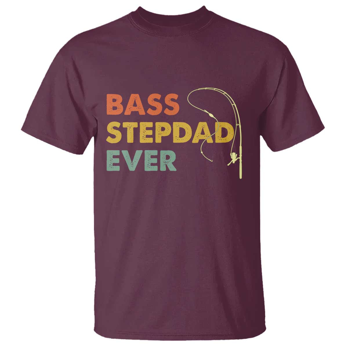 Fishing Bonus Dad T Shirt Retro Bass Stepdad Ever Fathers Day Fisherman