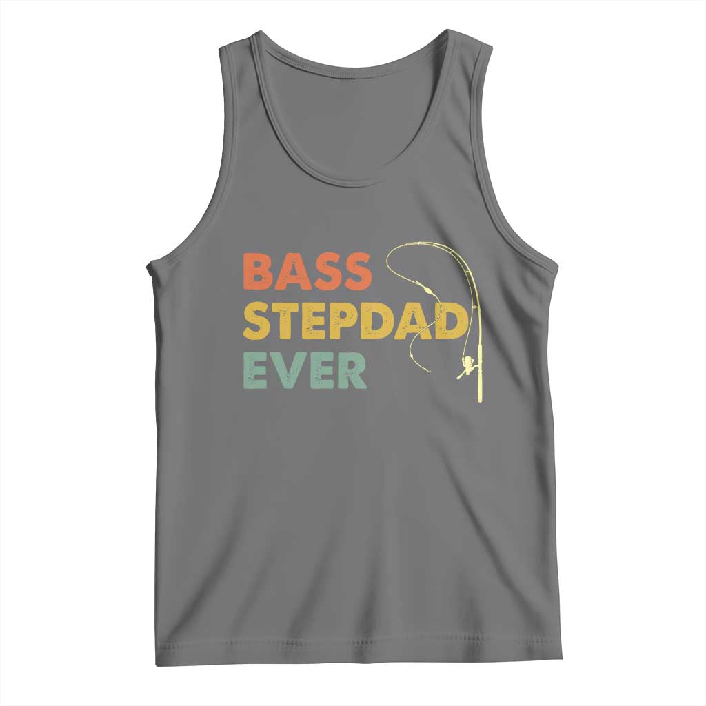 Fishing Bonus Dad Tank Top Retro Bass Stepdad Ever Fathers Day Fisherman