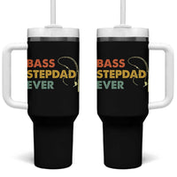 Fishing Bonus Dad Tumbler With Handle Retro Bass Stepdad Ever Fathers Day Fisherman