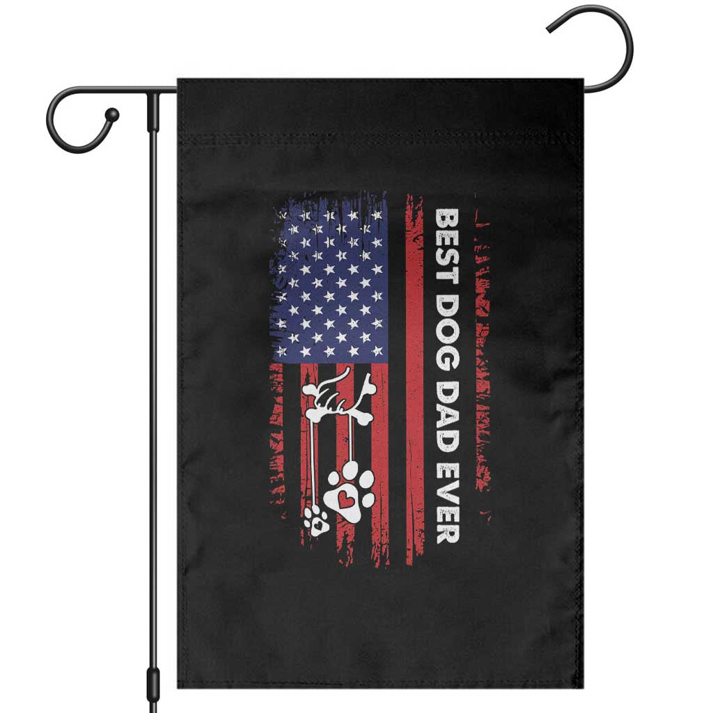 Best Dog Dad Ever Garden Flag Fathers Day Gift From Dog USA Flag Puppy Lover Paw