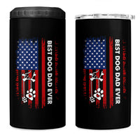 Best Dog Dad Ever 4 in 1 Can Cooler Tumbler Fathers Day Gift From Dog USA Flag Puppy Lover Paw