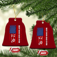 Best Dog Dad Ever Ceramic Ornament Fathers Day Gift From Dog USA Flag Puppy Lover Paw