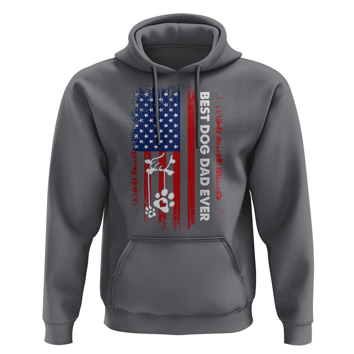 Best Dog Dad Ever Hoodie Fathers Day Gift From Dog USA Flag Puppy Lover Paw