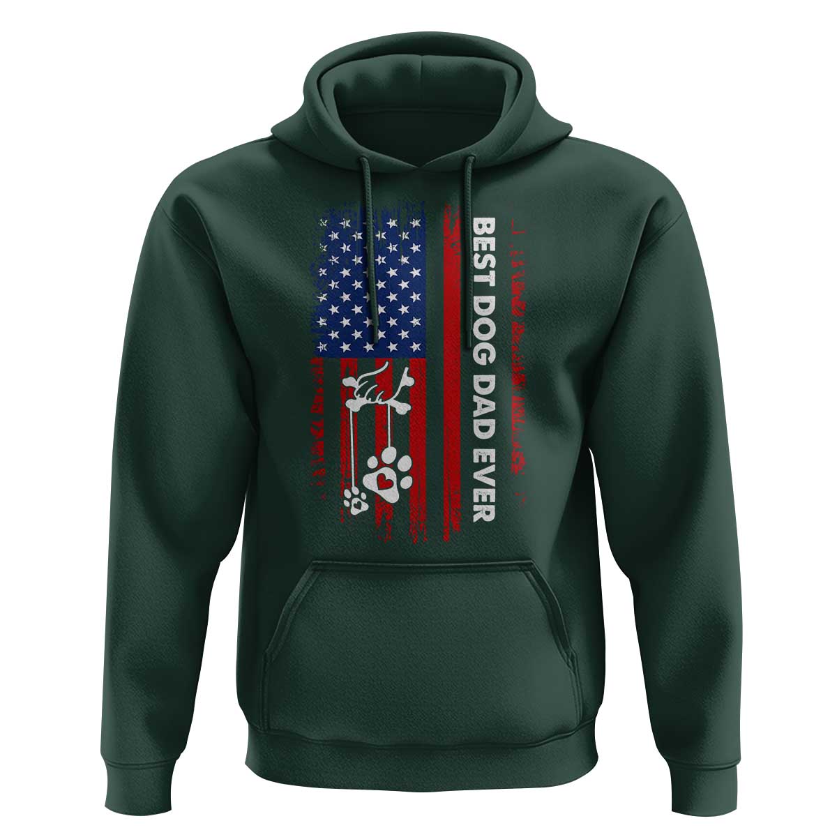 Best Dog Dad Ever Hoodie Fathers Day Gift From Dog USA Flag Puppy Lover Paw