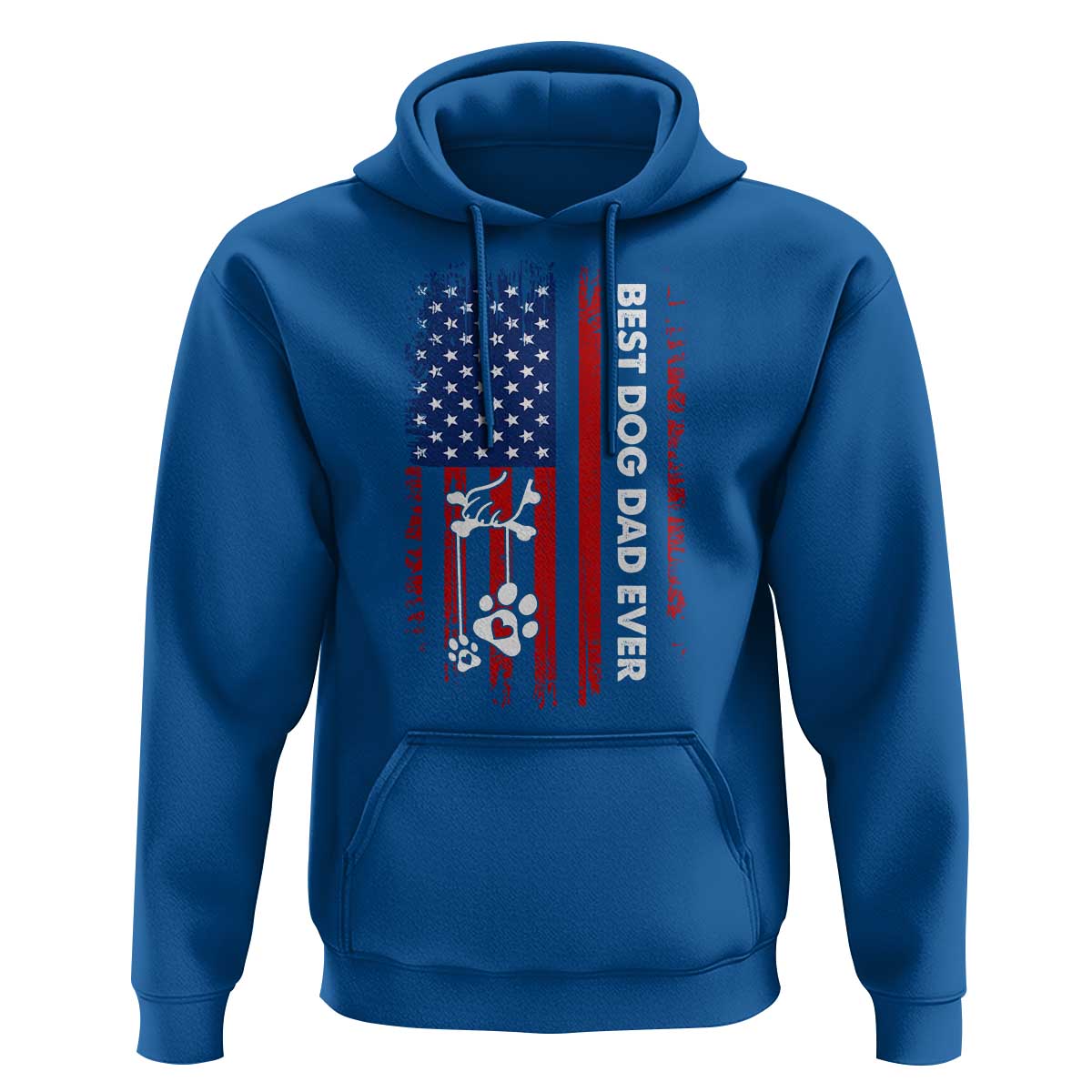 Best Dog Dad Ever Hoodie Fathers Day Gift From Dog USA Flag Puppy Lover Paw