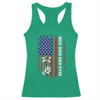 Best Dog Dad Ever Racerback Tank Top Fathers Day Gift From Dog USA Flag Puppy Lover Paw