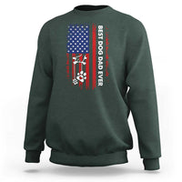 Best Dog Dad Ever Sweatshirt Fathers Day Gift From Dog USA Flag Puppy Lover Paw