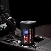 Best Dog Dad Ever Tumbler Cup Fathers Day Gift From Dog USA Flag Puppy Lover Paw