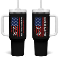 Best Dog Dad Ever Tumbler With Handle Fathers Day Gift From Dog USA Flag Puppy Lover Paw
