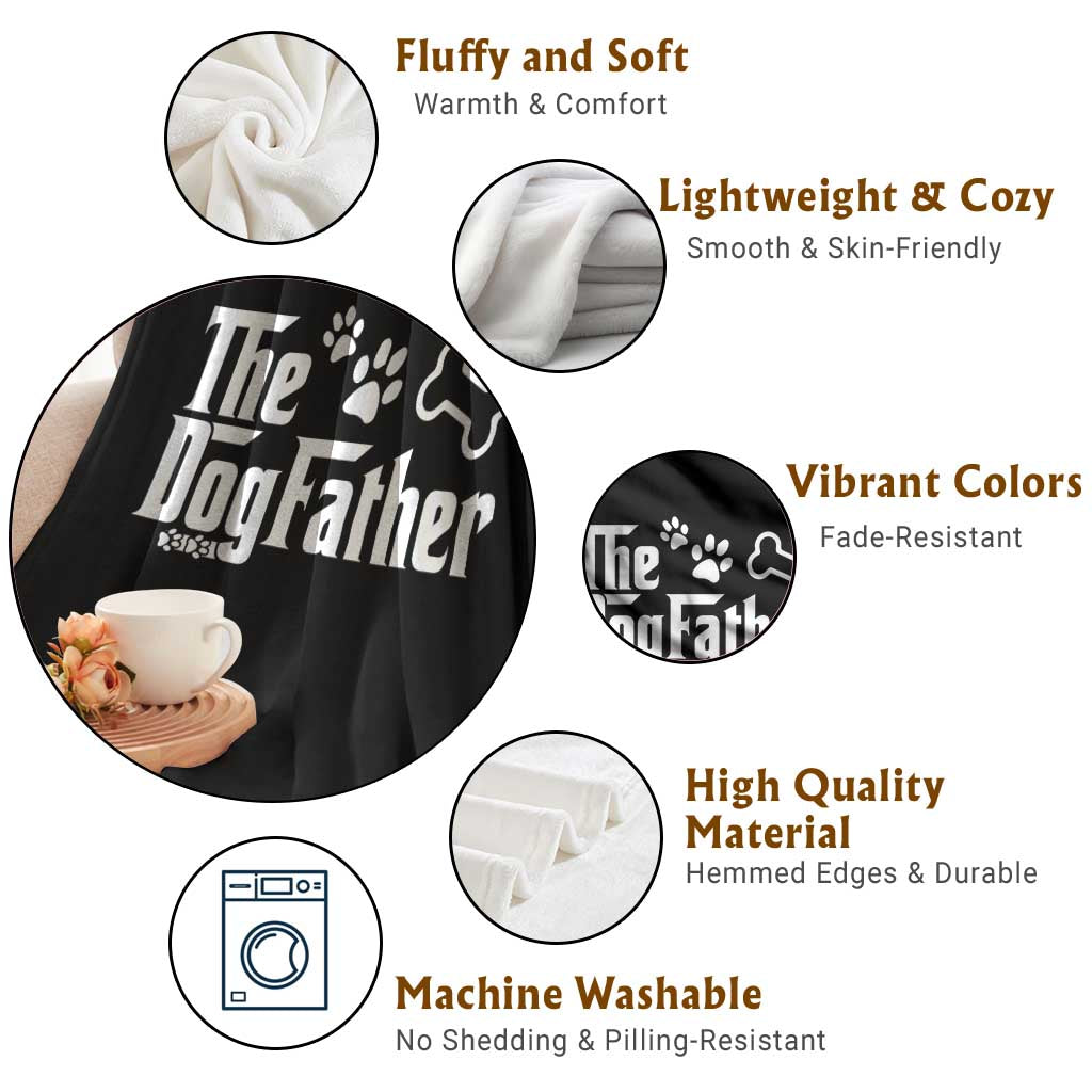 Dog Dad Throw Blanket The Dogfather Fathers Day Gift For Dog Lovers