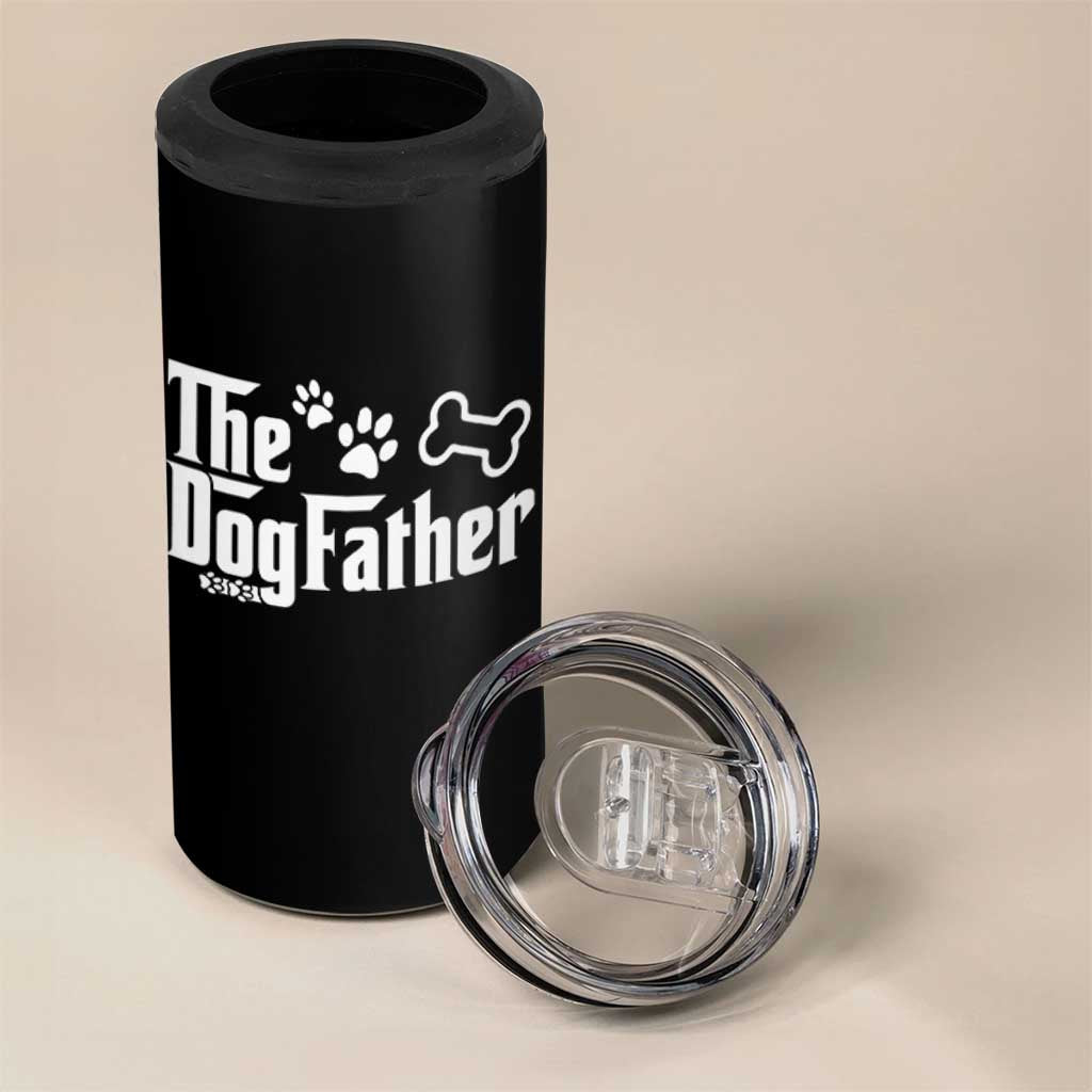 Dog Dad 4 in 1 Can Cooler Tumbler The Dogfather Fathers Day Gift For Dog Lovers