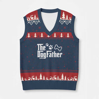 Dog Dad V-Neck Knit Sweater Vest The Dogfather Fathers Day Gift For Dog Lovers