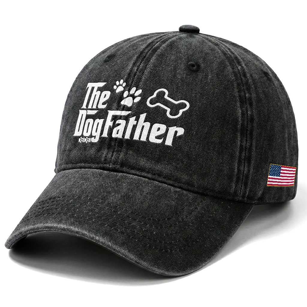 Dog Dad Washed Cotton Baseball Cap The Dogfather Fathers Day Gift For Dog Lovers