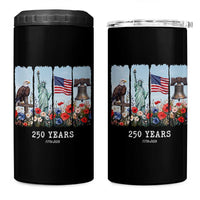 250 Years American 1776 2026 4 in 1 Can Cooler Tumbler 250th 4th July Independence Day Eagle Statue of Liberty Flag