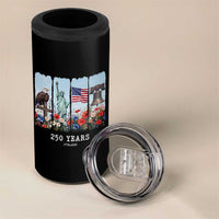250 Years American 1776 2026 4 in 1 Can Cooler Tumbler 250th 4th July Independence Day Eagle Statue of Liberty Flag