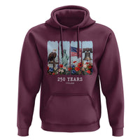 250 Years American 1776 2026 Hoodie 250th 4th July Independence Day Eagle Statue of Liberty Flag