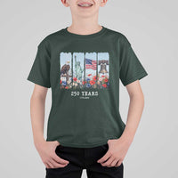 250 Years American 1776 2026 T Shirt For Kid 250th 4th July Independence Day Eagle Statue of Liberty Flag