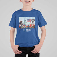 250 Years American 1776 2026 T Shirt For Kid 250th 4th July Independence Day Eagle Statue of Liberty Flag