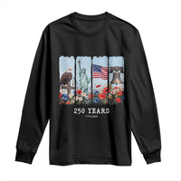 250 Years American 1776 2026 Long Sleeve Shirt 250th 4th July Independence Day Eagle Statue of Liberty Flag