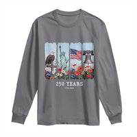 250 Years American 1776 2026 Long Sleeve Shirt 250th 4th July Independence Day Eagle Statue of Liberty Flag
