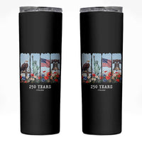 250 Years American 1776 2026 Skinny Tumbler 250th 4th July Independence Day Eagle Statue of Liberty Flag