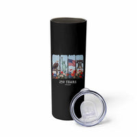 250 Years American 1776 2026 Skinny Tumbler 250th 4th July Independence Day Eagle Statue of Liberty Flag