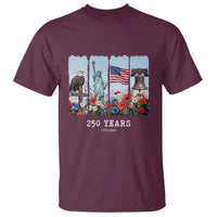 250 Years American 1776 2026 T Shirt 250th 4th July Independence Day Eagle Statue of Liberty Flag