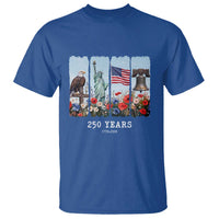 250 Years American 1776 2026 T Shirt 250th 4th July Independence Day Eagle Statue of Liberty Flag