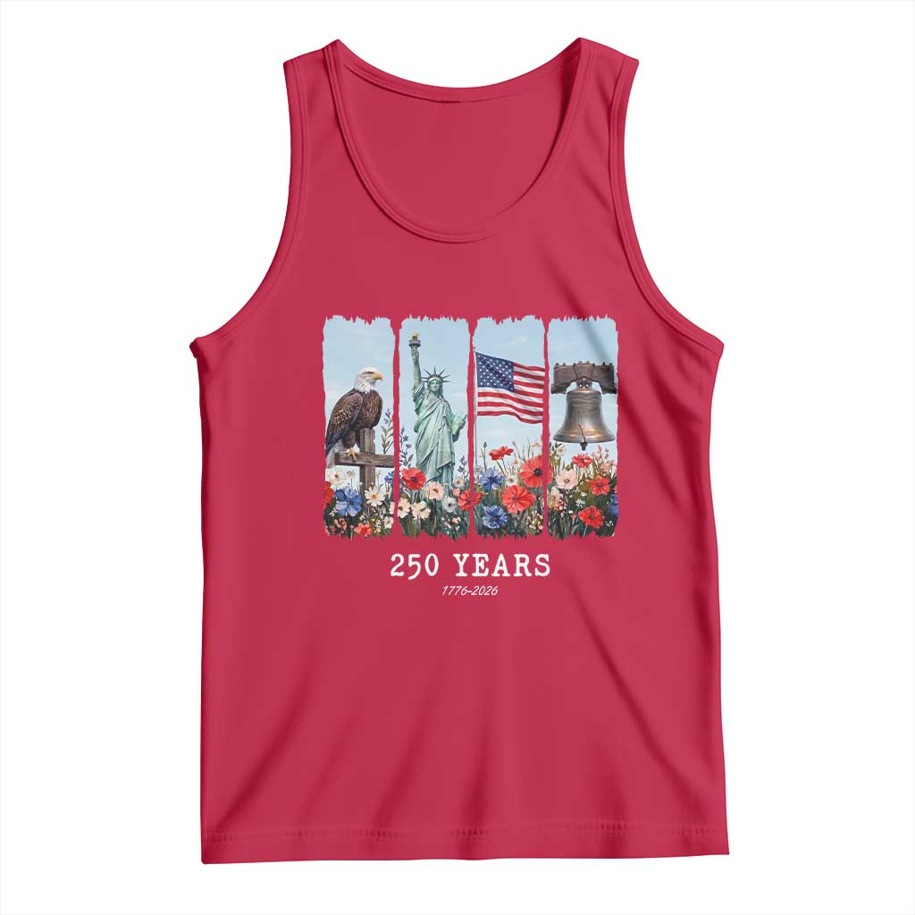 250 Years American 1776 2026 Tank Top 250th 4th July Independence Day Eagle Statue of Liberty Flag