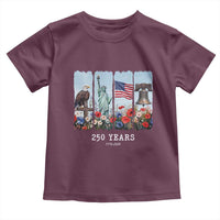 250 Years American 1776 2026 Toddler T Shirt 250th 4th July Independence Day Eagle Statue of Liberty Flag
