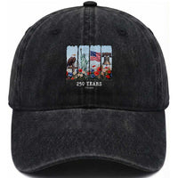 250 Years American 1776 2026 Washed Cotton Baseball Cap 250th 4th July Independence Day Eagle Statue of Liberty Flag