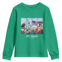 250 Years American 1776 2026 Youth Sweatshirt 250th 4th July Independence Day Eagle Statue of Liberty Flag