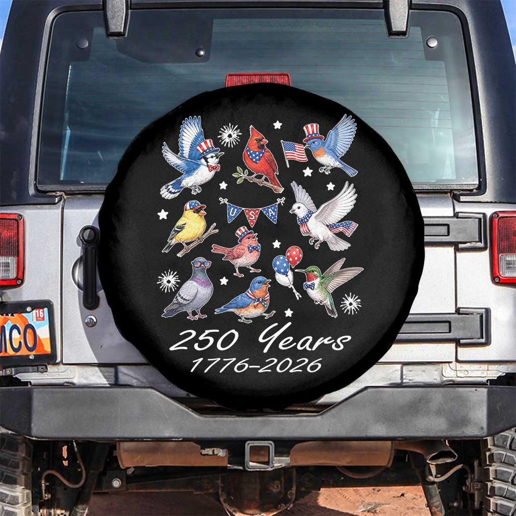 USA 250th Anniversary Bird Spare Tire Cover Patriotic American Birds Independence Day Birdwatchers Birders