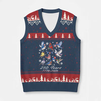 USA 250th Anniversary Bird V-Neck Knit Sweater Vest Patriotic American Birds Independence Day Birdwatchers Birders