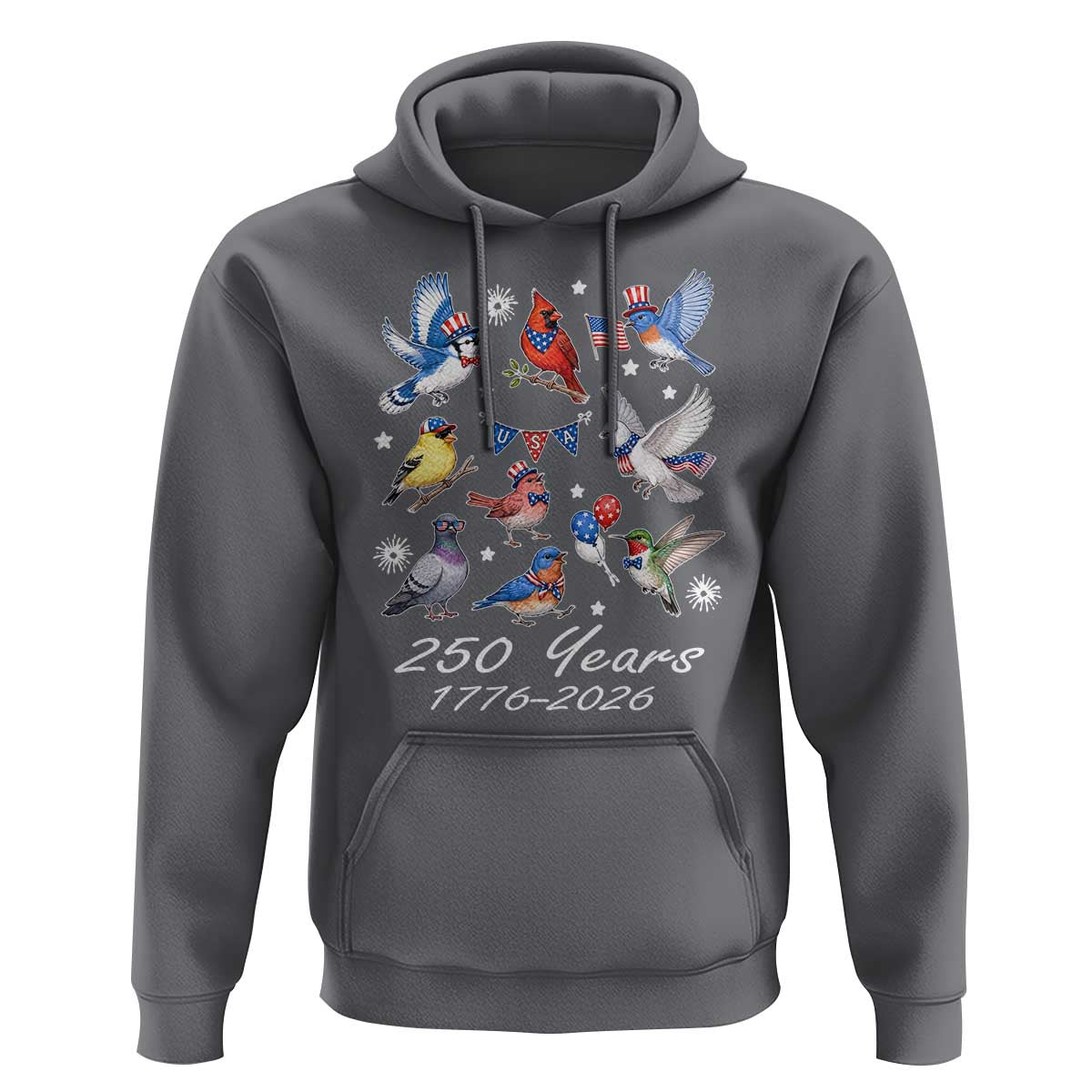 USA 250th Anniversary Bird Hoodie Patriotic American Birds Independence Day Birdwatchers Birders