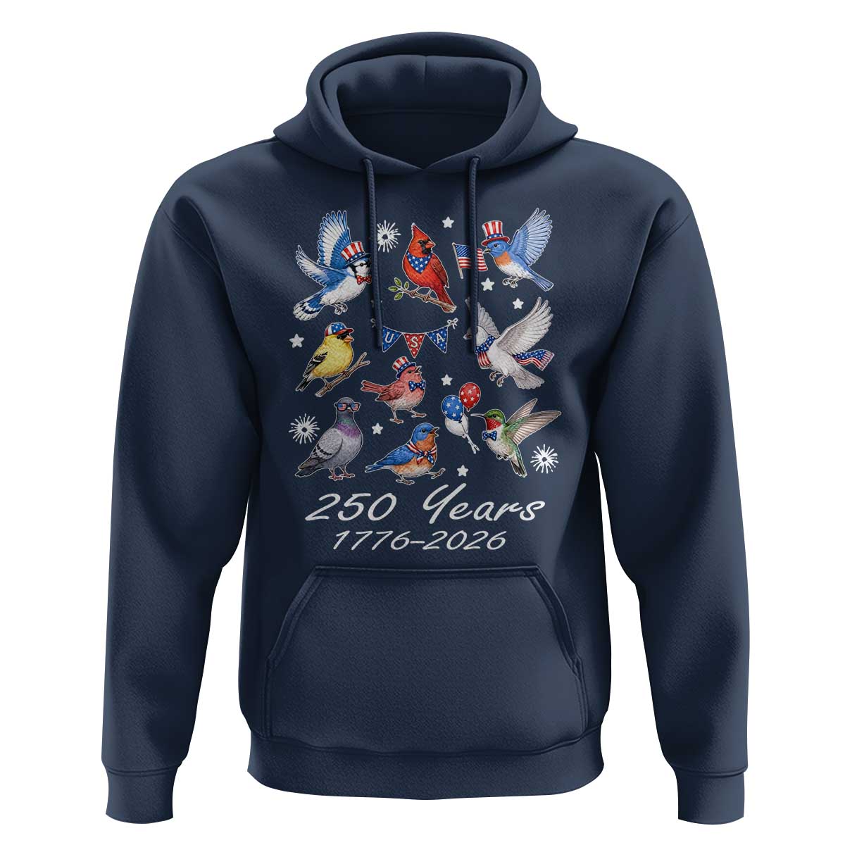 USA 250th Anniversary Bird Hoodie Patriotic American Birds Independence Day Birdwatchers Birders