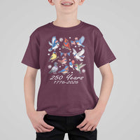 USA 250th Anniversary Bird T Shirt For Kid Patriotic American Birds Independence Day Birdwatchers Birders