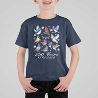 USA 250th Anniversary Bird T Shirt For Kid Patriotic American Birds Independence Day Birdwatchers Birders