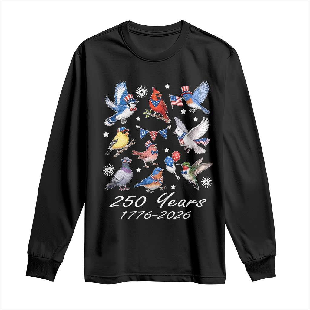 USA 250th Anniversary Bird Long Sleeve Shirt Patriotic American Birds Independence Day Birdwatchers Birders