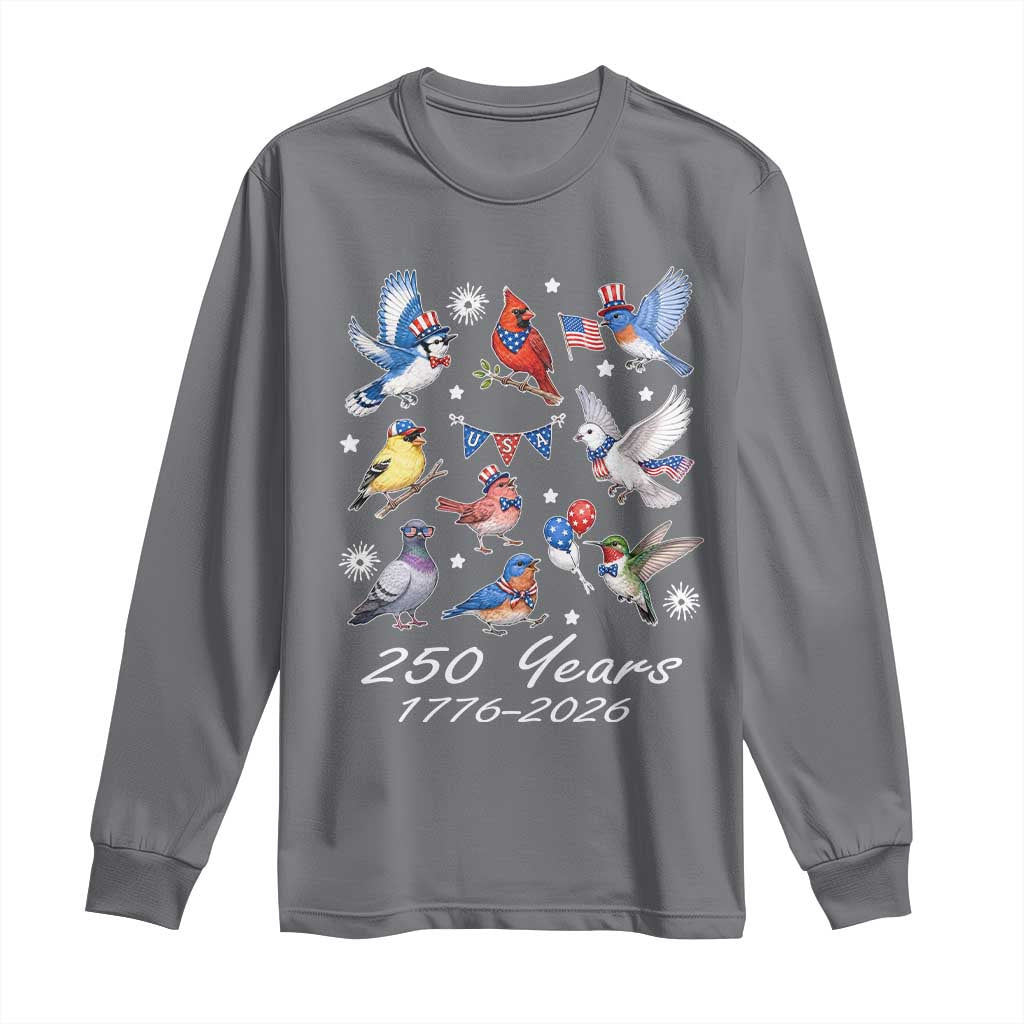 USA 250th Anniversary Bird Long Sleeve Shirt Patriotic American Birds Independence Day Birdwatchers Birders
