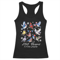 USA 250th Anniversary Bird Racerback Tank Top Patriotic American Birds Independence Day Birdwatchers Birders