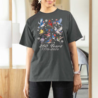 USA 250th Anniversary Bird T Shirt For Women Patriotic American Birds Independence Day Birdwatchers Birders